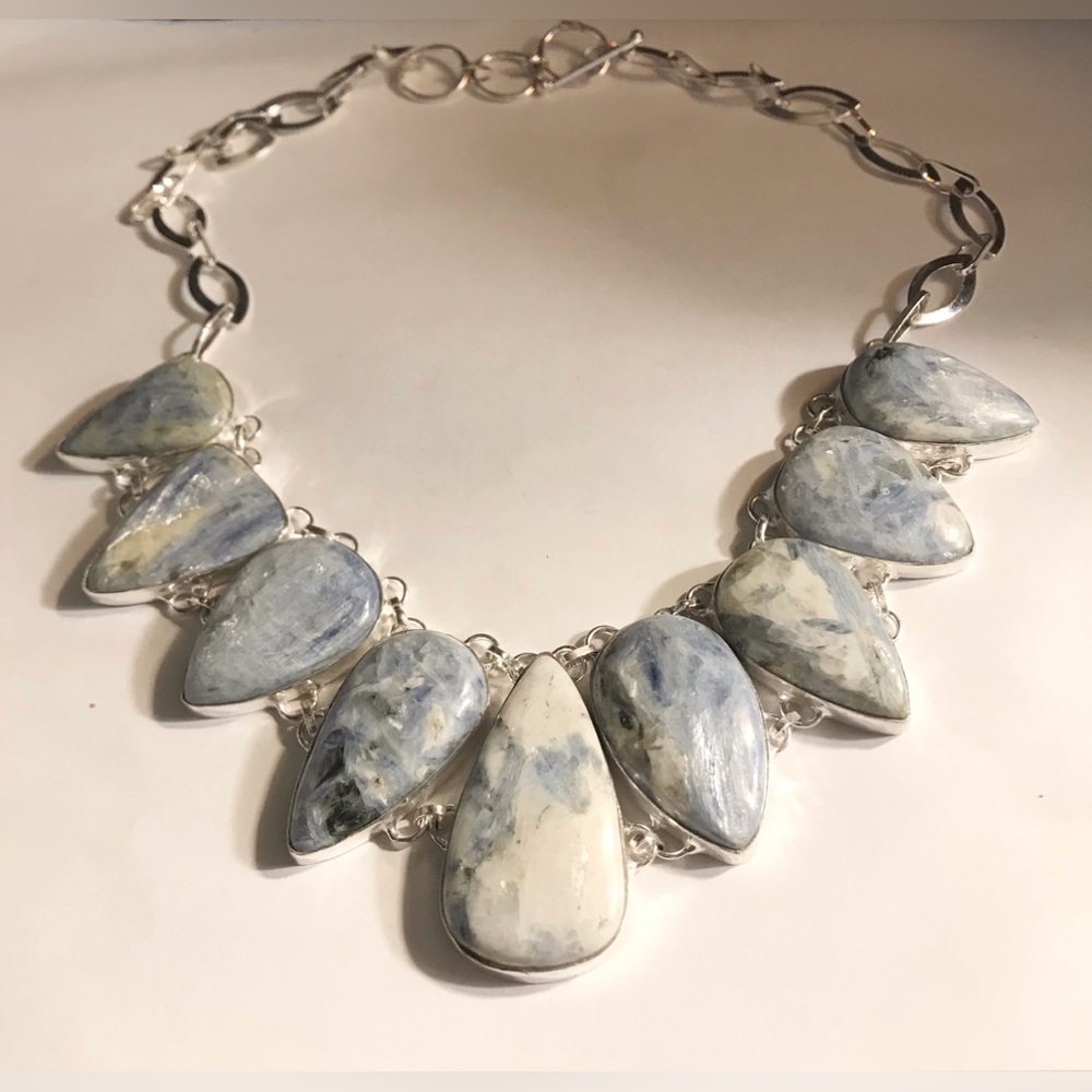 Kyanite Stamped 925 Sterling Silver Necklace